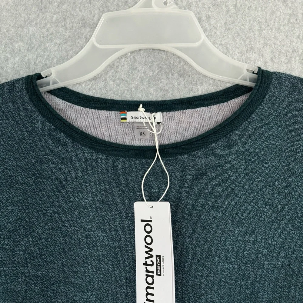 Smartwool Shadow Pine Colorblock Sweater Womens XS Mist Twilight Blue Marled - Picture 2 of 15